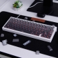Gradient Grey 104+32 PBT Doubleshot Backlit Keycaps Set Cherry Profile Side Legends for MX Switches Mechanical Gaming Keyboard